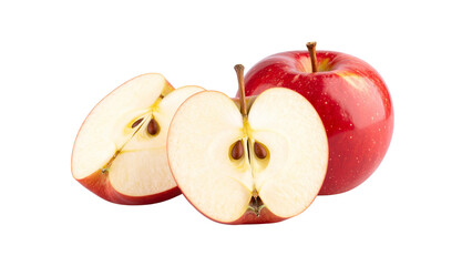 Red apple isolated on white background, full depth of field