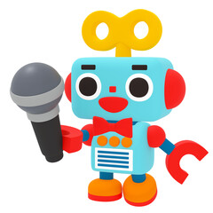 インタビューするかわいいロボット