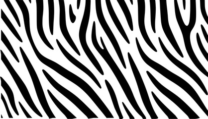Bold Black and White Zebra Stripes Seamless Pattern Vector Background
