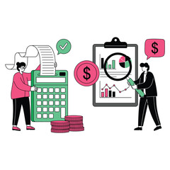 Flat Finance & Analysis Vector Scene