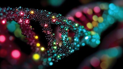 Microscopic Tiger DNA Sequence with Glowing Markers for Genetic Diversity Research