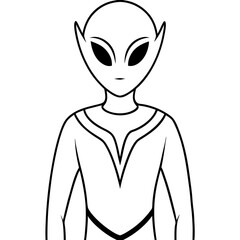 Alien Figure in Silhouette for Sci-Fi Illustrations, Extraterrestrial Concepts, UFO Art, Space Graphics, and Modern Creative Design Projects