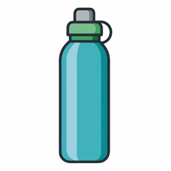 Vector icon of reusable water bottle in minimal eco style
