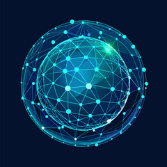 An Abstract Globe Made of Interconnected Glowing Lines for Digital Network, Global Connections, Technology Concepts, Futuristic Data Visualization, and Modern Creative Designs