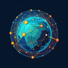 An Abstract Globe Made of Interconnected Glowing Lines for Digital Network, Global Connections, Technology Concepts, Futuristic Data Visualization, and Modern Creative Designs