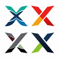 Abstract X-Shaped Logo Design, Modern and Creative Branding Concept for Business and Technology, Vector Illustration