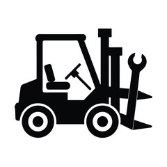  Forklift with Wrench Silhouette