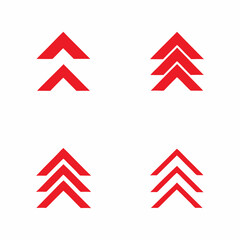 Red Upward Arrow Vector Icons Growth Direction Symbol Design Pack.