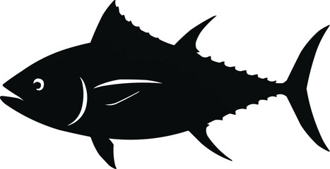 vector illustration of tuna fish silhouette