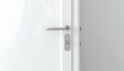 White Door with Modern Handle and Minimalist Design