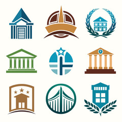 Architecture Logo Collection Featuring Building Silhouettes, Modern Structures, Urban Design, Construction Elements, Blueprint Icons, Real Estate Branding, and Creative Vector Illustration Set