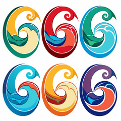 Artistic Wave Symbol Collection Featuring Ocean Waves, Water Flow, Abstract Curves, Fluid Design, Nature Elements, Marine Patterns, and Creative Vector Icons Set