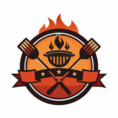 BBQ Logo Collection Featuring Fire, Grill, Meat, Steak, Chef Hat, Barbecue Icons, Outdoor Cooking, Summer Cookout, Smoke, Utensils, and Restaurant Branding Design Set