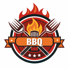 Hot gold vintage logo with flaming shield with wings and ribbon, a vector illustration of a flaming torch on fire and a badge emblem