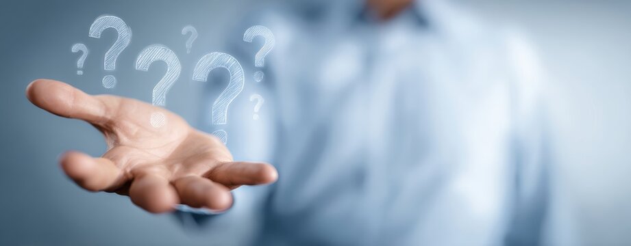 The hand reaching out symbolizing questions and the search for clarity in communication.