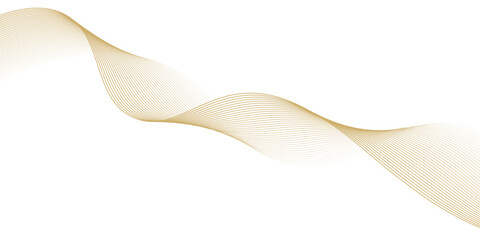 Luxury abstract gold wavy line pattern (guilloche curves) with copy space. Elegant golden color smooth gradient on white background eps10