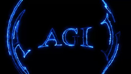 artificial general intelligence neon open sign - Powered by Adobe