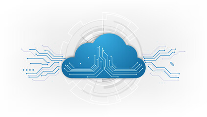 abstract cloud technology system sci fi design concept background. vector illustrater