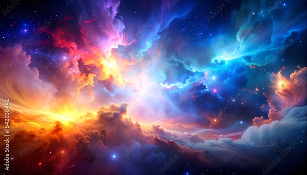 Poster abstract colorful dynamic space background