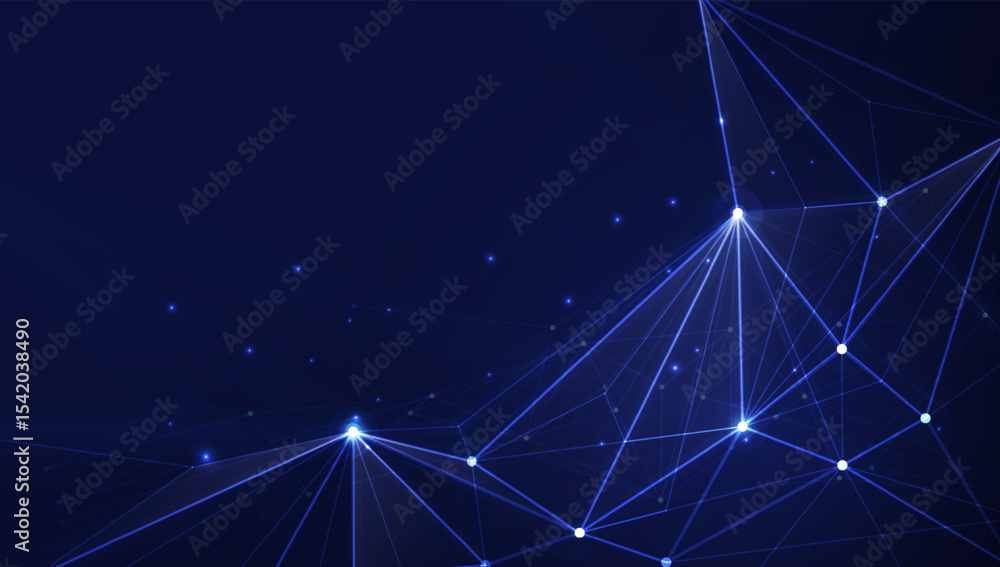 Poster connected polygons plexus vector background, digital data visualization. vector illustration