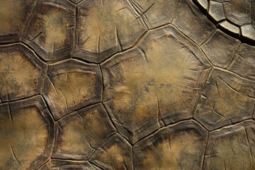 Turtle shell texture with copy space. Close-up turtle pattern. Reptile shell design. Turtle scales. Realistic turtle shell. Turtle design texture. Detailed turtle shell close-up. Wild Animal texture.