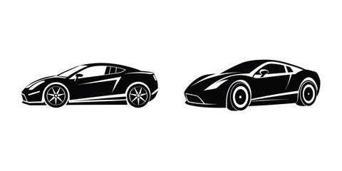 Concept Showing a Sleek Sports Car Accelerating at a Racing Angle on White Background