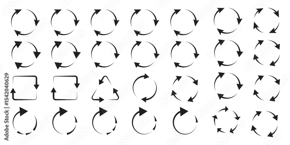 Canvas Prints circle arrow icon set. refresh and reload icon set. recycle arrow vector icon, recycling symbol, reu