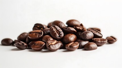 Fototapeta premium Close-up of a pile of roasted coffee beans.