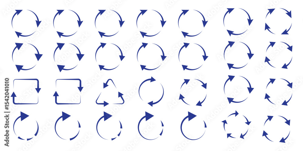 Wall mural circle arrow icon set. refresh and reload icon set. recycle arrow vector icon, recycling symbol, reu