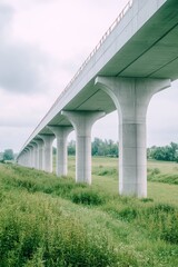 Modern bridge construction project amidst scenic landscape