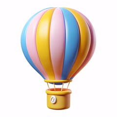 Cartoon hot air balloon isolated on white background