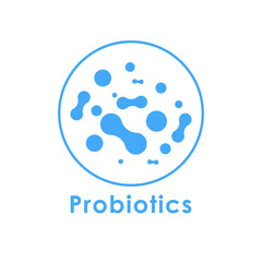 Probiotics vector sign. Symbol of a healthy lifestyle and gastrointestinal tract