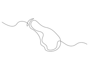 Obraz premium Chiken meat continuous line. Continuous one line drawing of fried chicken. Fast food concept. Single line drawing
