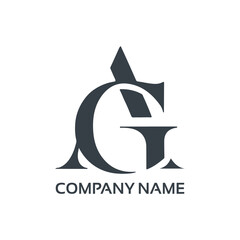 simple elegant AG icon logo letter