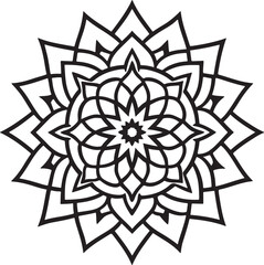 Line Art Mandala Vector with White Background