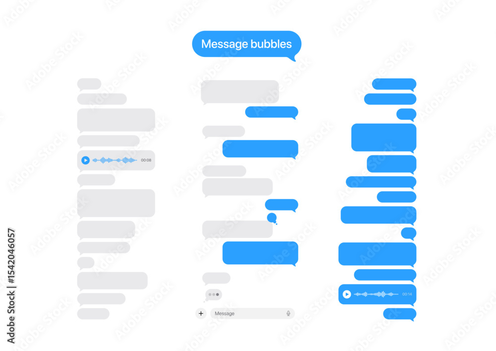 Wall mural vector illustration of different size of direct message bubbles version 2026