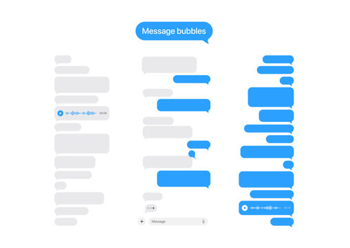 Vector illustration of different size of direct message bubbles version 2026