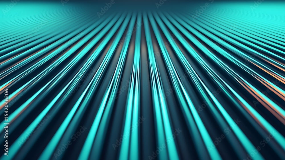 Poster futuristic blue-toned lines converge towards the center, creating a dynamic perspective and abstract