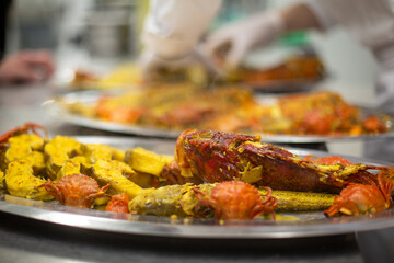 Preparation of the Bouillabaisse, a traditional fish soup from the south east of France.