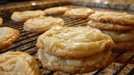 The cookies appear soft and chewy, with slightly crinkled edges