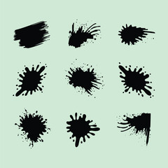 set of ink splashes