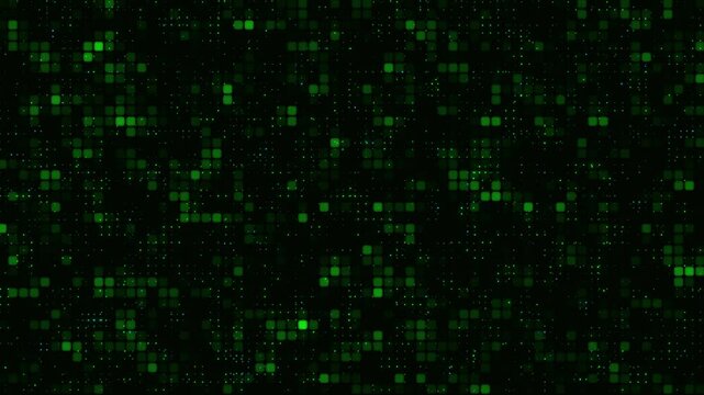 green technology background,  digital neon black background, composition looping animation
