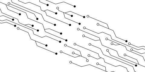 Abstract Circuit Board Design: Lines, Nodes, Connections, Technology, Innovation