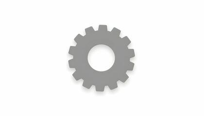 Isolated Grey Cogwheel on White Background for Design Use