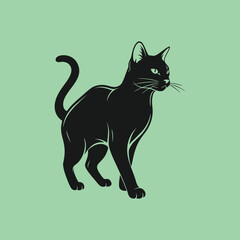 vector illustration of a black cat