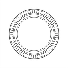 Detailed technical illustration of a circular mechanical component showcasing inner and outer features, useful for engineering analysis