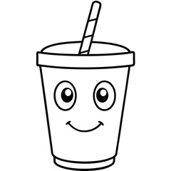      Cup with a straw vector illustration.
