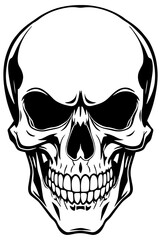 Obraz premium black and white illustration of a skull