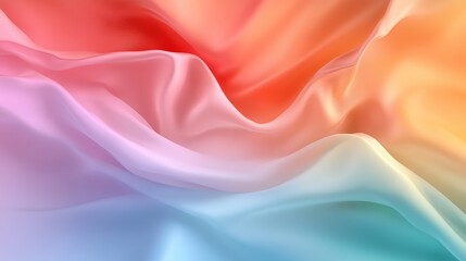 Obraz premium Smooth, flowing fabric with soft color gradients. A close-up view of draped, silky texture