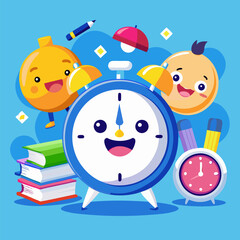 Fototapeta premium 3D alarm clock emoji isolated on white background, realistic illustration representing time management, reminders, punctuality, productivity, scheduling, and digital communication. 